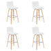 Vienna - Modern Swivel Bar Height Stool - Patterned Oak Wood Frame