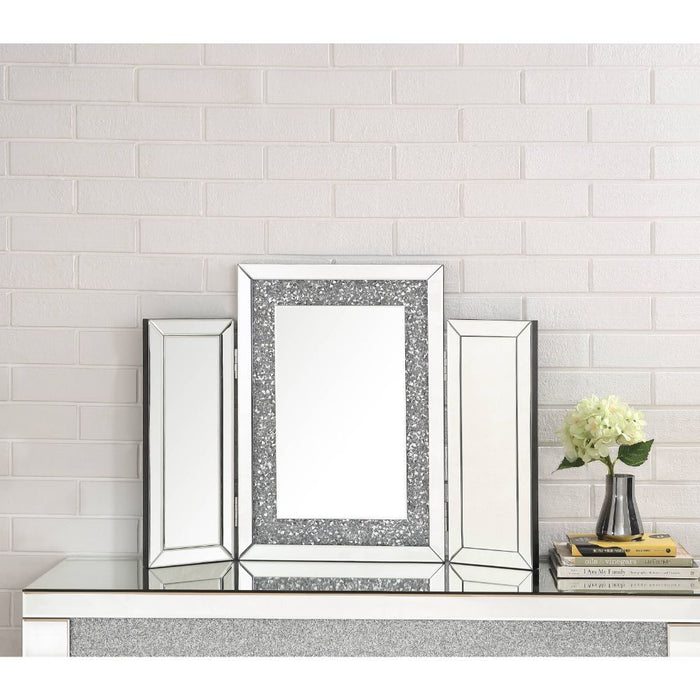 Noralie - 22" Accent Mirror - Mirrored & Faux Diamonds