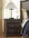 Wickenger - Two Drawer Night Stand - Dark Brown