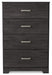 Belachime - Four Drawer Chest - Charcoal