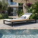 Chaise Lounge Set, 5 Position Adjustable, Flat Side Surface Storage