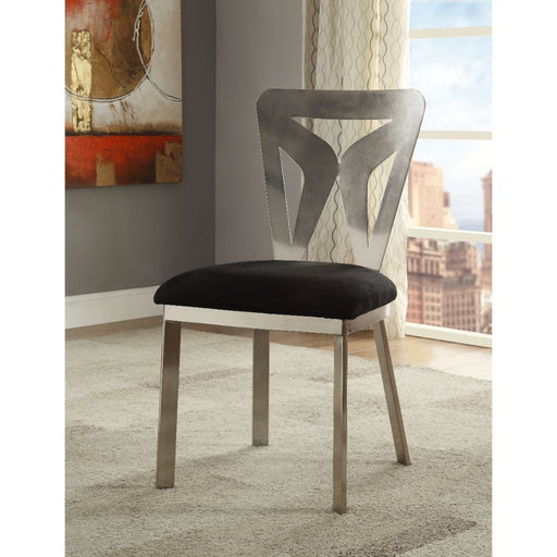 Widforss - Side Chair (Set of 2) - Black Microfiber & Antique Silver Plated Sacramento Furniture Store Furniture store in Sacramento