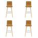 Vienna - 39.5" Swivel Bar Height Square Back Wood Bar Stool With Faux Leather Seat
