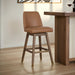 Amelia - Swivel Rubberwood Barstool With Faux Leather Seat