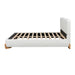 Queen Size Upholstered Bed With Slat Support - White