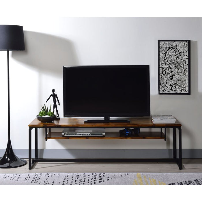 Jurgen - TV Stand - Oak & Black Metal