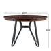 Mid Century Modern Round Dining Table With Metal Legs And Open Shelf