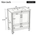 Elegant Fluted Bathroom Vanity With Sink, Soft Close Doors & Drawer