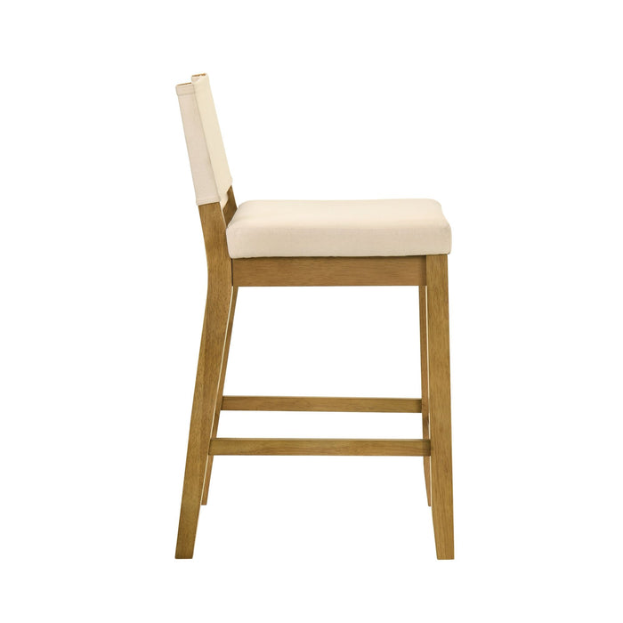 Callah Contemporary Natural Wood Counter Height Kitchen Bar Stool - Thumbnail 4