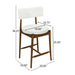 Mid Century Modern Counter Stools, Fabric Upholstered Chairs