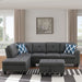 Alger - Left Hand Facing Sofa & Chaise With Ottoman - Dark Gray
