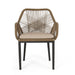 Conversation Set With Tempered Glass Table Top - Light Brown