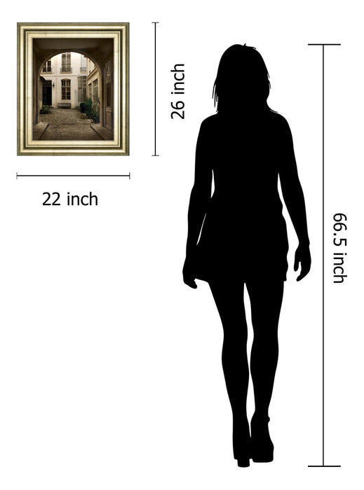 Marais Courtyard By Milla White - Framed Print Wall Art - Black