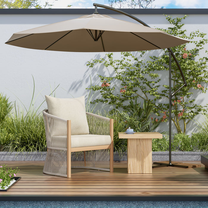 Modern Curved Aluminum Lounge Chair With Stylish Rope Weave Design And Cushioned Comfort For Outdoor