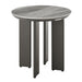 Ciela - Outdoor Round Sintered Stone Side Table With Pedestal Aluminum Base - Dark Bronze