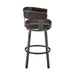 Cohen - 26" Counter Height Swivel Bar Stool - Java Brown Finish And Faux Leather