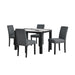 Sarang - Panda Dining Table With 4 Padded Dining Chairs - Black