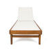 Outdoor Chaise Lounge With Acacia Wood Frame - White / Teak