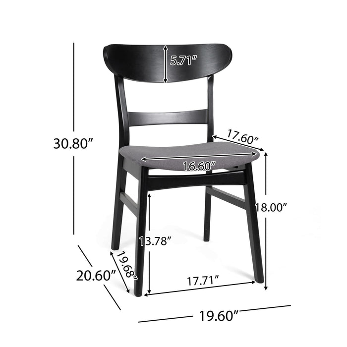 Dining Chair With Upholstered Seat - Dark Gray