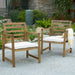 Outdoor Acacia Wood Club Chairs, 2 Pieces Set - Natural Stained / White