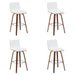 Vienna - Modern Swivel Bar Height Stool - Walnut Finished Wood Frame