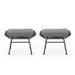 Outdoor Modern Boho Wicker Ottoman With Cushions (Set of 2)