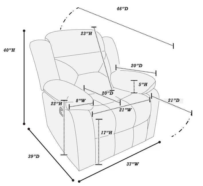 Luxurious 3-Seater Velvet Reclining Sofa with USB & Tufted Back