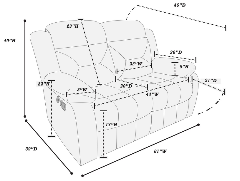 Luxurious 3-Seater Velvet Reclining Sofa with USB & Tufted Back