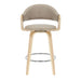 Daxton - Swivel Counter Height Round Back Wood Bar Stool With Faux Leather Seat