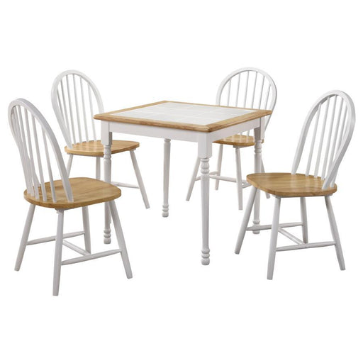Carlene - 5 Piece Square Dining Table - Natural Brown And White Sacramento Furniture Store Furniture store in Sacramento