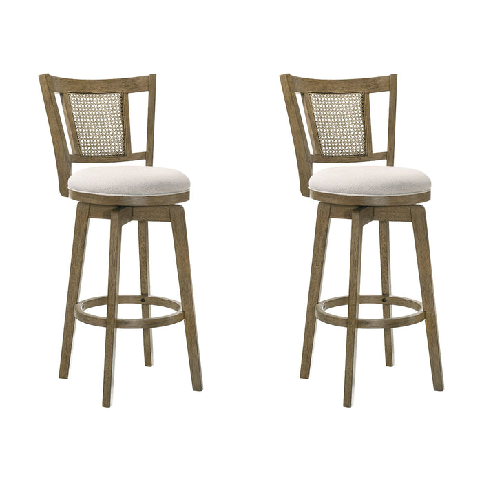 Isla - 26" Putty Brown Counter Height Rubberwood Swivel Barstool