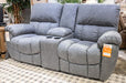 Bakerstein - Power Recline Loveseat/Console/Adjustable Headrest - Galaxy