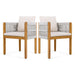 Outdoor Dining Chairs With Mix Rope Handles (Set of 2)