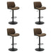 Brock - Adjustable Swivel Curved Back Wood Bar Stool With Faux Leather Seat
