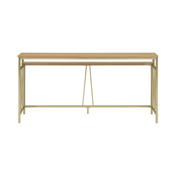 Santorini - 72" Rectangle Wood Console Table - Natural / Brando Brass