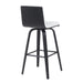 Vienna - Modern Swivel Bar Height Stool - Black Brushed Wood Frame