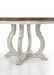 Havanna - 5 Piece Wide Round Dining Table With Off White Chairs (Set of 5) - Vintage Walnut