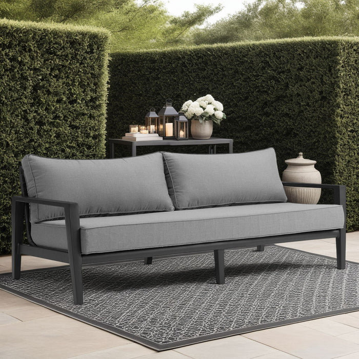 Cayman - Aluminum Outdoor Sofa - Black / Dark Gray