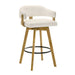 Callah - Contemporary Natural Wood Bar Height Kitchen Bar Stool