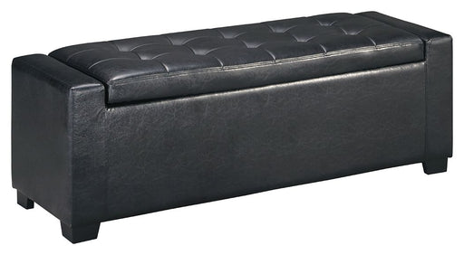 Benches - Black - Upholstered Storage Bench - Faux Leather Sacramento Furniture Store Furniture store in Sacramento