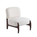 Modern Boucle Lounge Chair With Solid Wood Fram