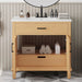 Bathroom Vanity With Ceramic Sink, Modern Free Standing Cabinet With Soft Close Drawers