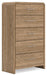 Gramburg - Five Drawer Chest - Warm Natural Brown