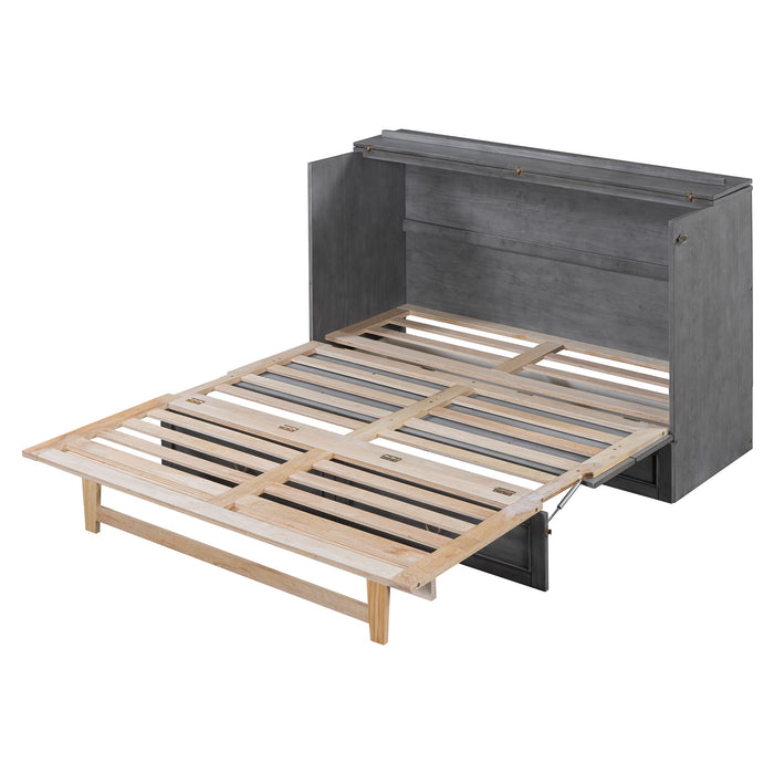 Queen Murphy Elegant Bed With Spacious Drawers - Gray