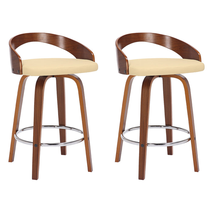 Sonia - 26" Counter Height Swivel Bar Stool - Walnut Wood