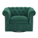 Chesterfield Swivel Club Chair With 360 Degree Rotation - Dark Green