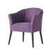 Fabric Arm Chair With Wooden Legs And Cushioned Seat - Plum