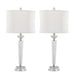 Diamond - Torch Contemporary Crystal Table Lamp (Set of 2) - Clear / Off White / Polished Nickel