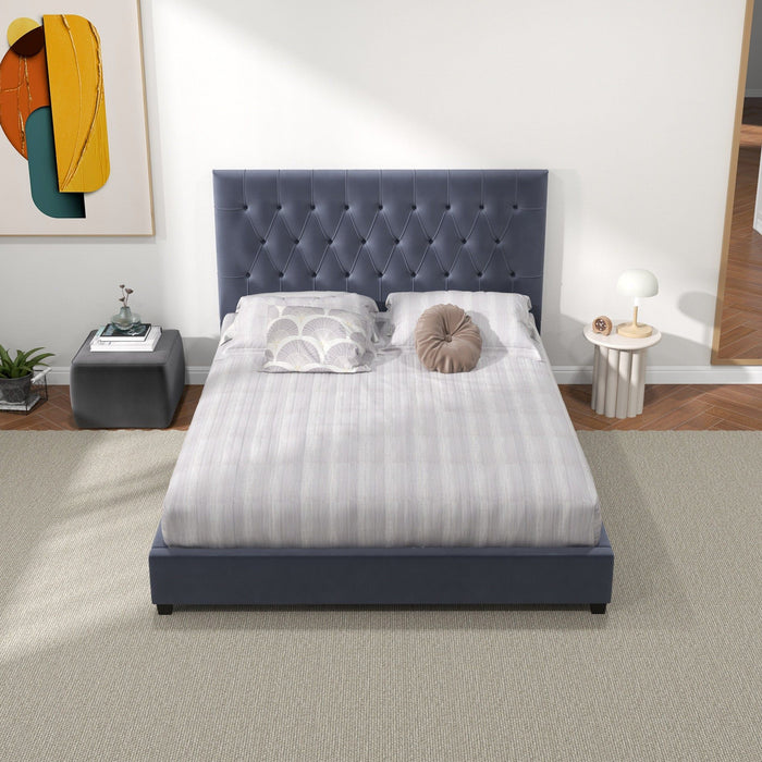Donald - Mid-Century Modern Upholstered Platform Bed