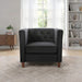 Button Tufted Accent Square Arm Upholstered Chair - Black